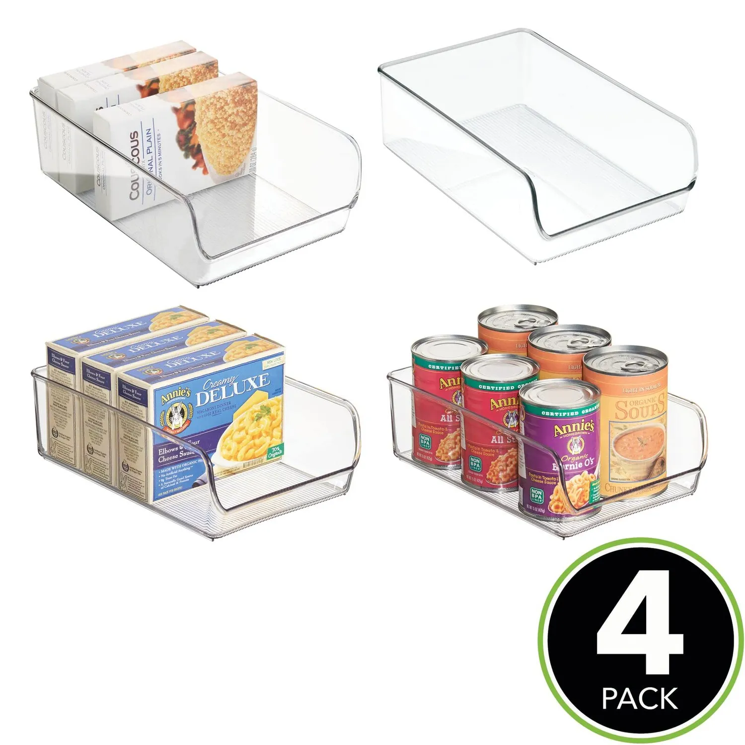mDesign Aufbewahrungsbox groß 4er-Set transparent Küche
