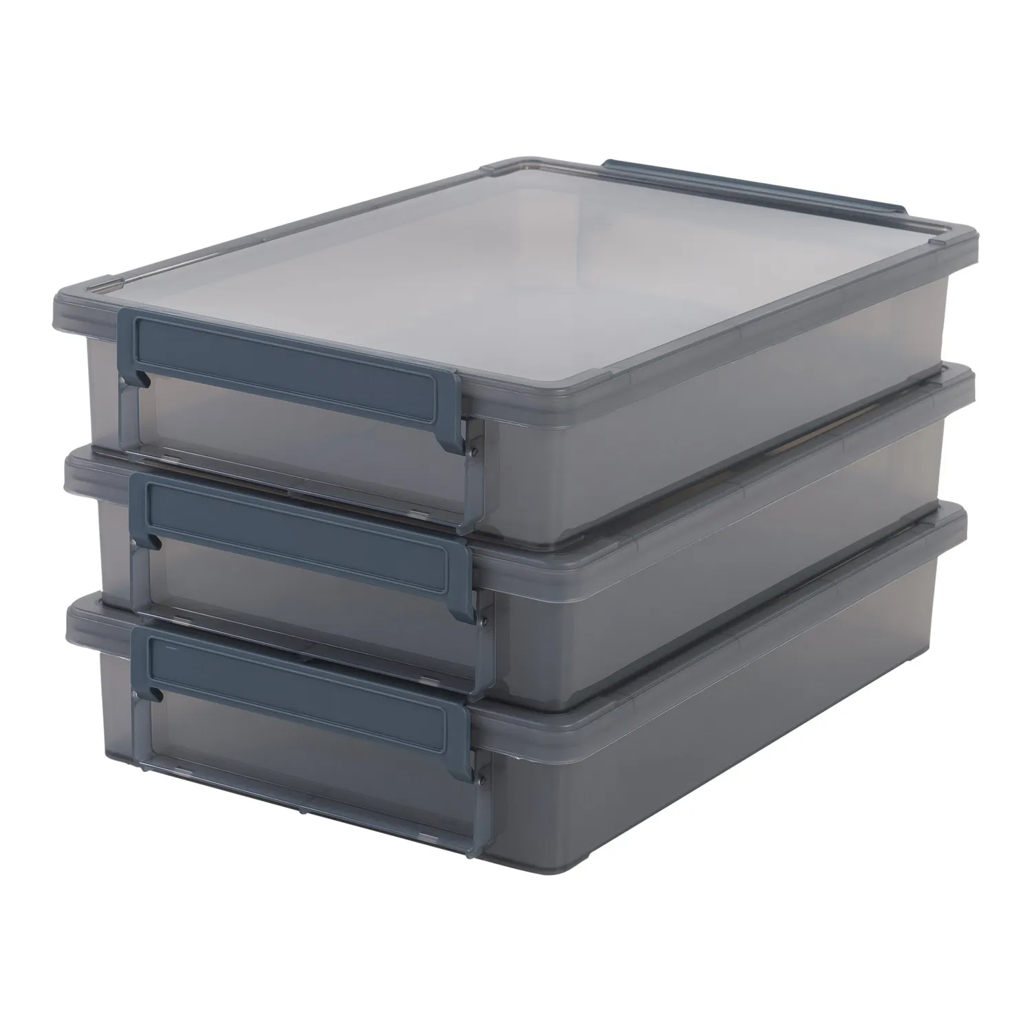 Iris Ohyama Little Large Box LLB-A4 Aufbewahrungsbox 3er grau