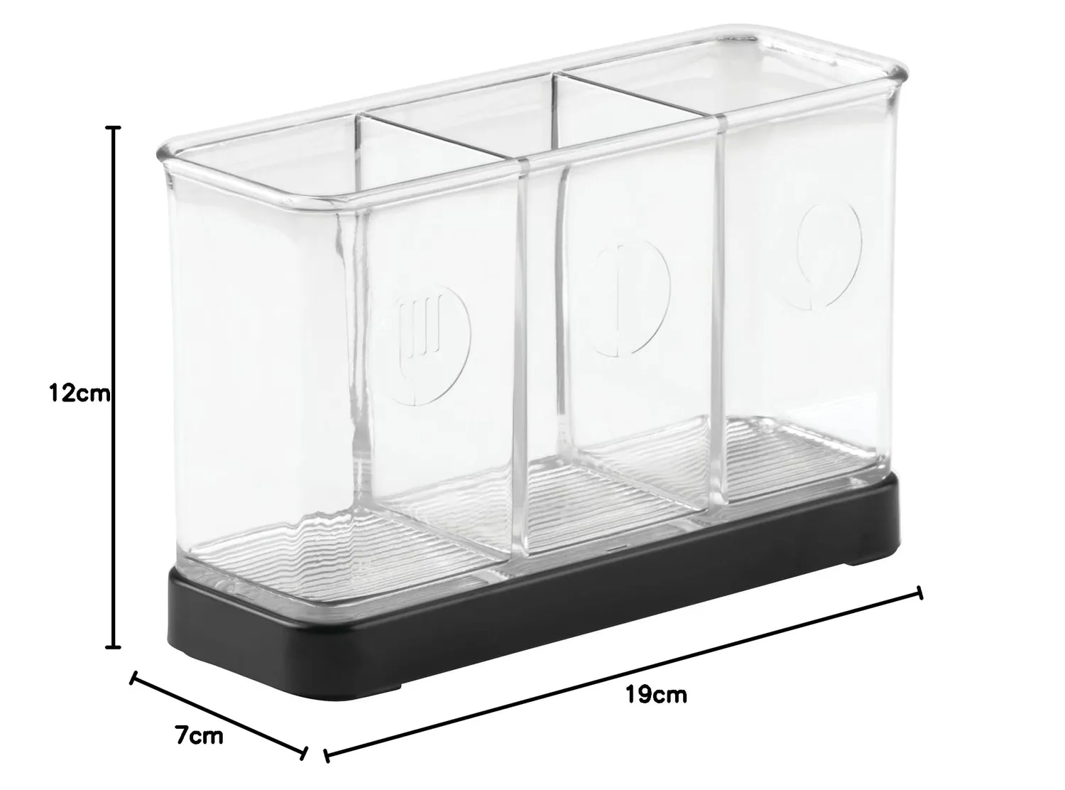 M Design Besteckkorb Besteckhalter mattschwarz transparent rutschfest