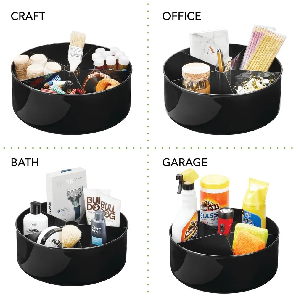 mDesign Küchenrondell Drehteller 4er-Set schwarz 5 Fächer