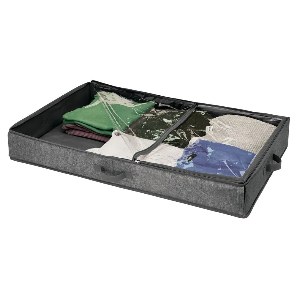 mDesign Unterbettkommode Unterbettbox creme espresso mit Deckel