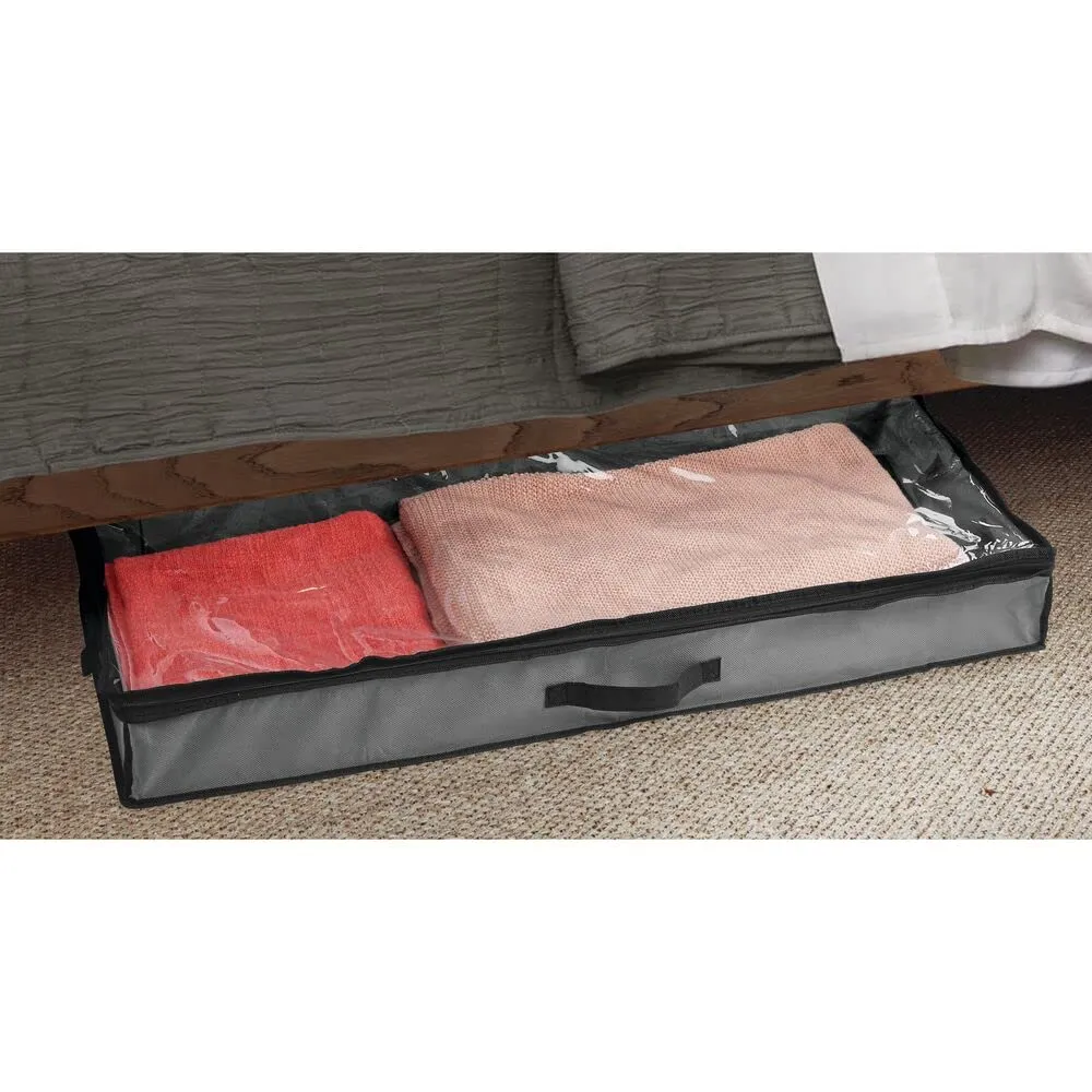 mDesign Unterbettkommode 2er-Set dunkelgrau 101cm