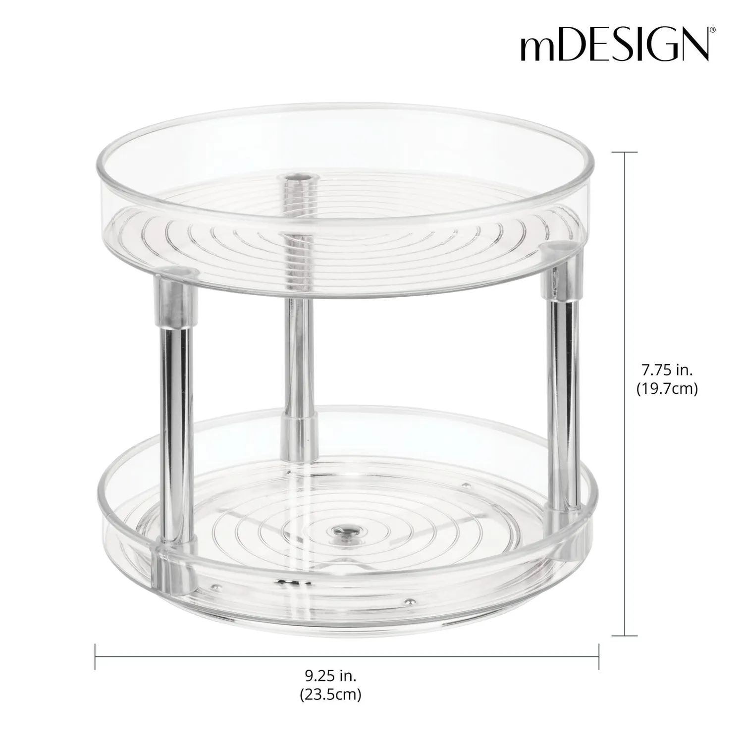 mDesign Lazy Susan Gewürzregal Dreh 2-stöckig 2er-Set