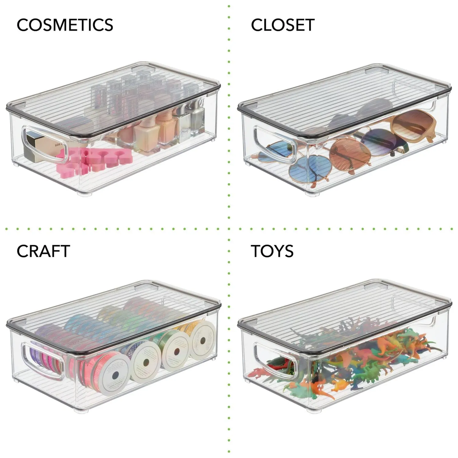 M Design Kühlschrankbox Deckel Transparent 4er-Set
