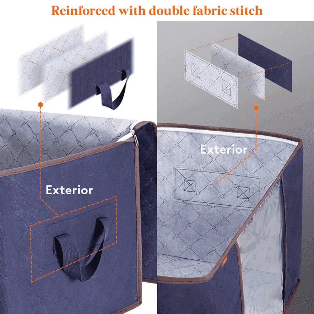 Lifewit 90L Aufbewahrungstasche Blau 3er Pack mit Fenster