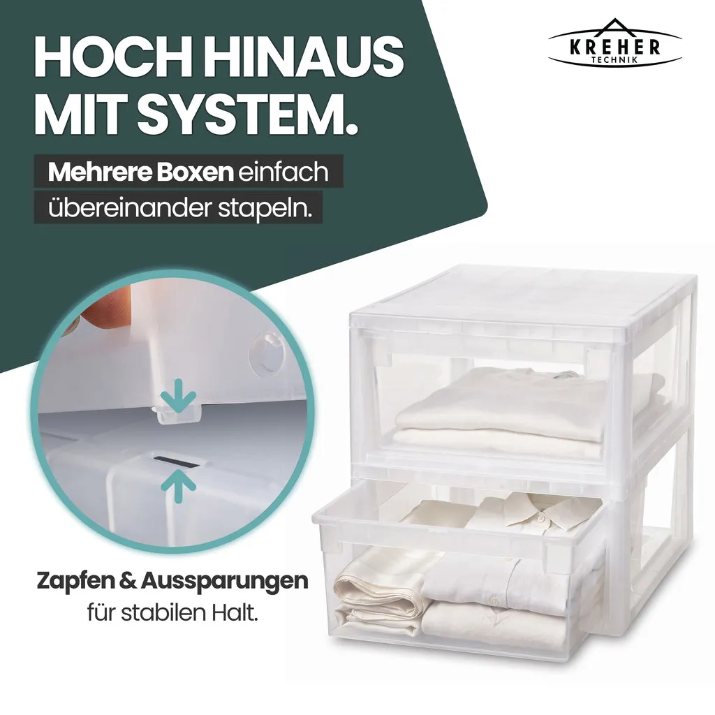 Kreher Schubladenbox Set 6tlg M 12L + S 7L transparent