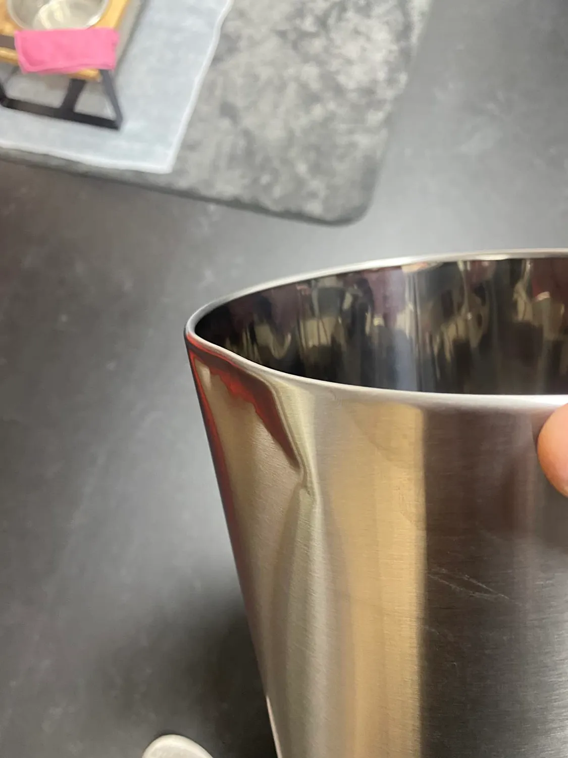 mDesign Mülleimer rund Edelstahl messingfarben
