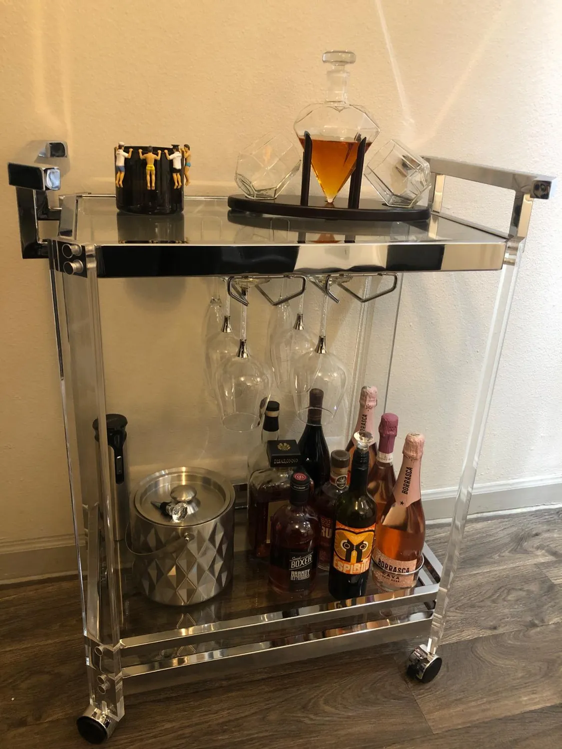 mDesign Flaschenkühler Edelstahl 3 l mit Deckel Zange