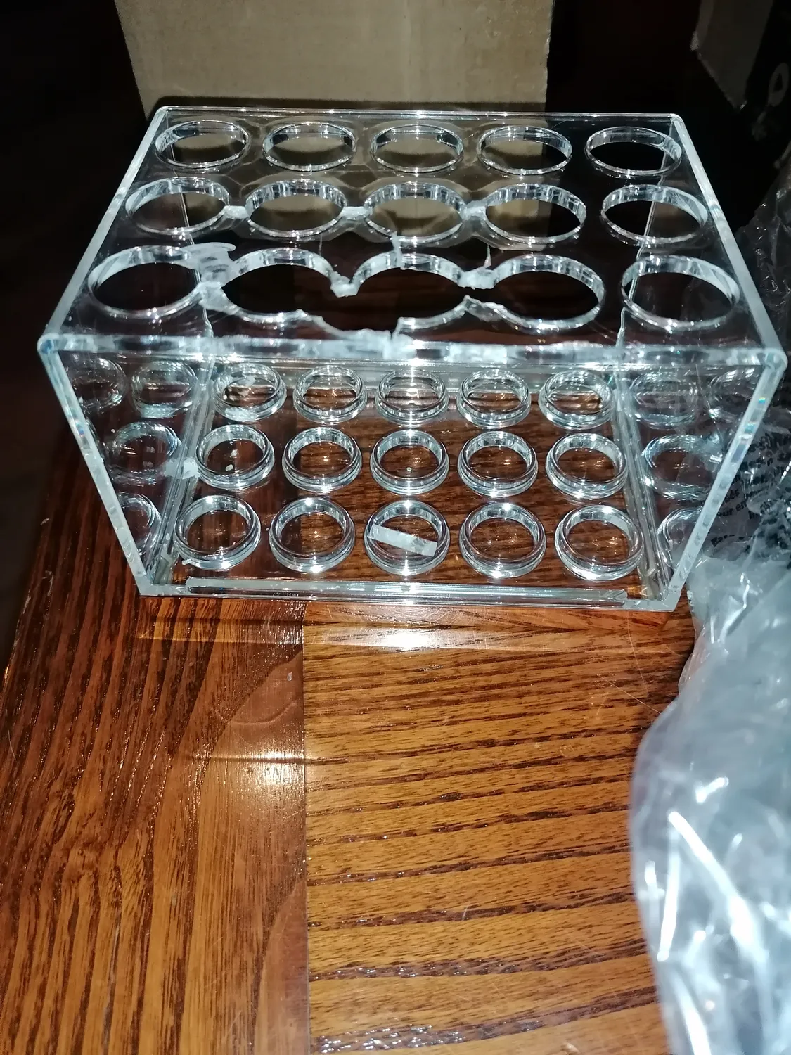 mDesign Kosmetik Organizer 15 Fächer hellrosa-rotgold für Stifte