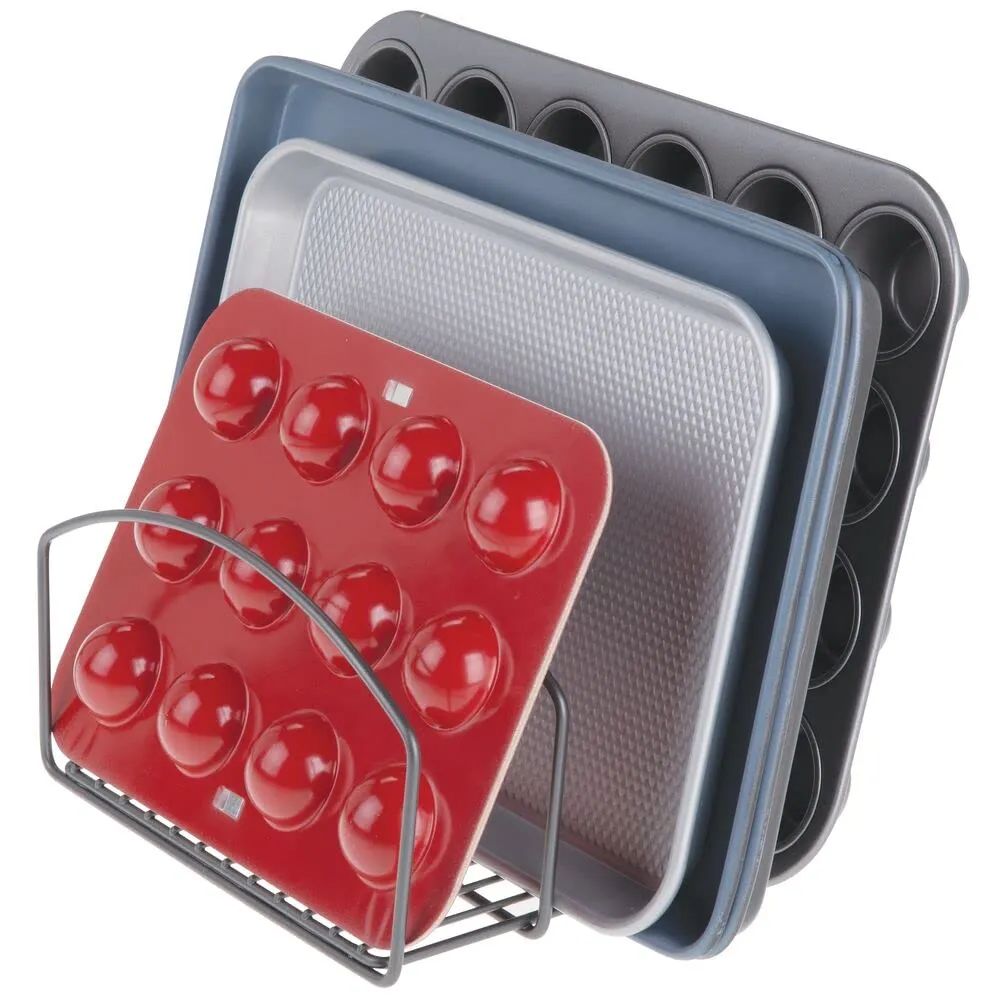 mDesign 12235MDKEU Pfannenhalter 2er-Set dunkelgrau Metall