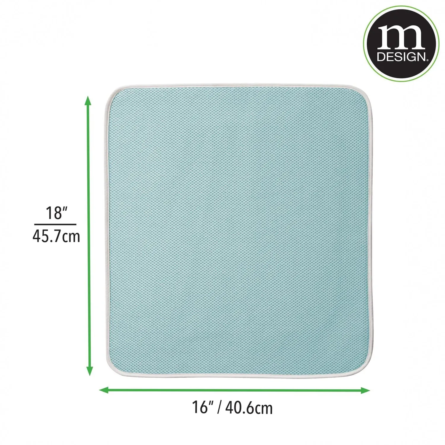 mDesign Abtropfmatte Mikrofaser 2er-Set blau 45,7x40,6cm