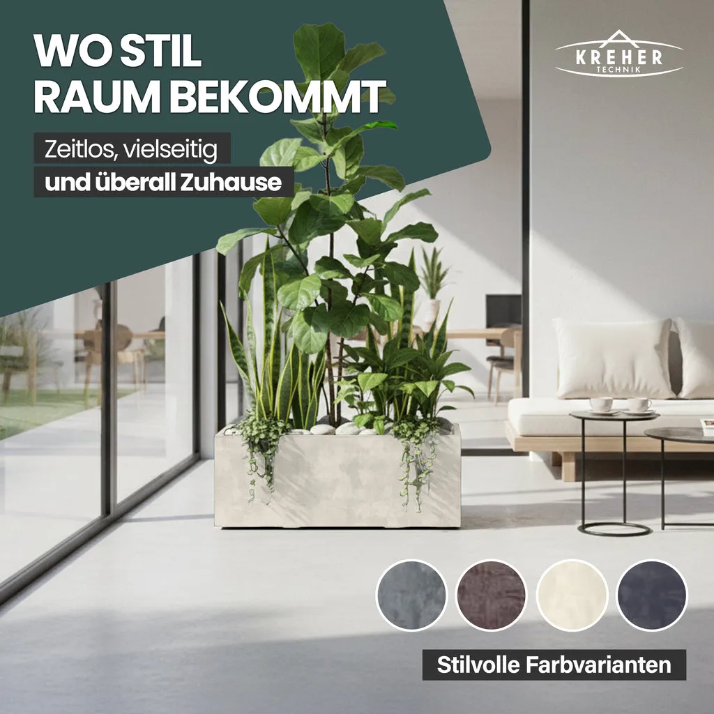 Kreher Millennium 100L Pflanzkübel Creme Weiß rechteckig