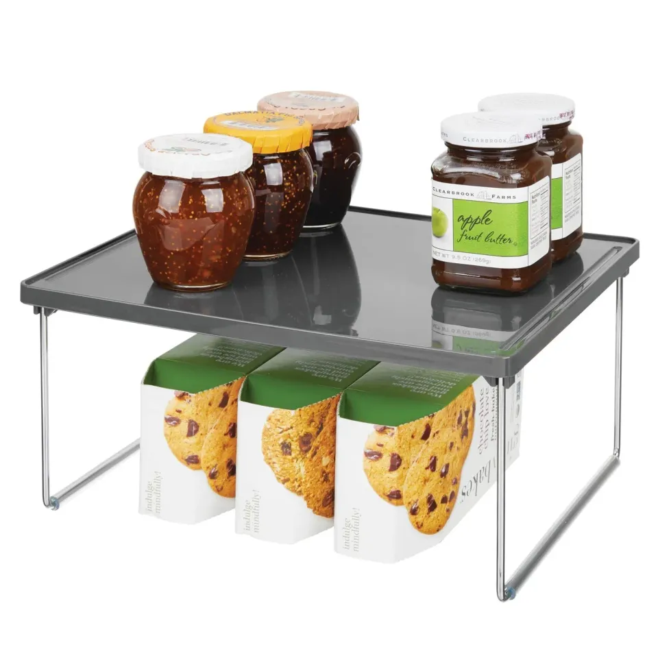 mDesign 02513MDKEU Tellerregal stapelbar dunkelgrau 1 Stück