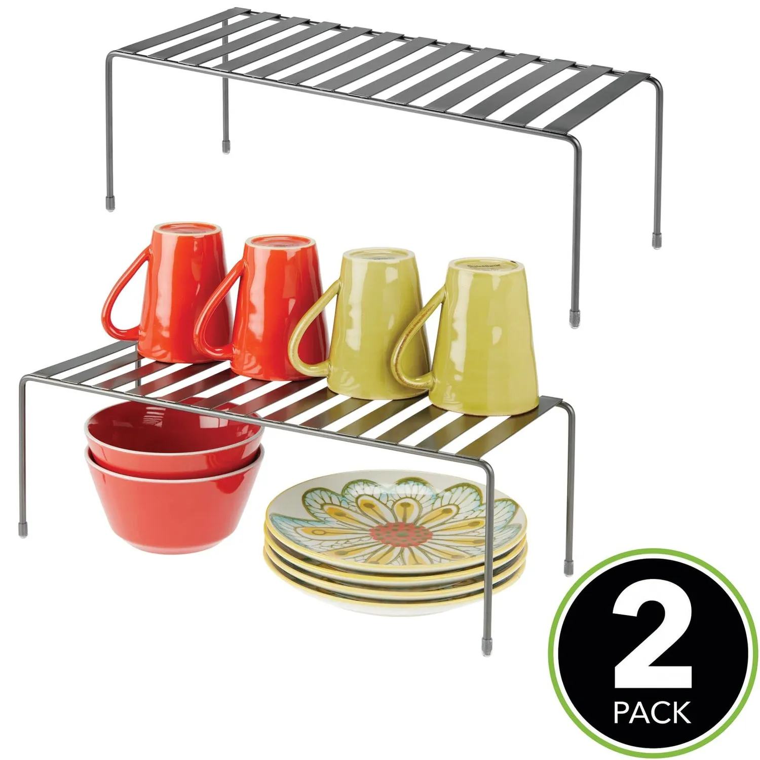 mDesign Küchenregal 2er-Set Metall dunkelgrau extra groß