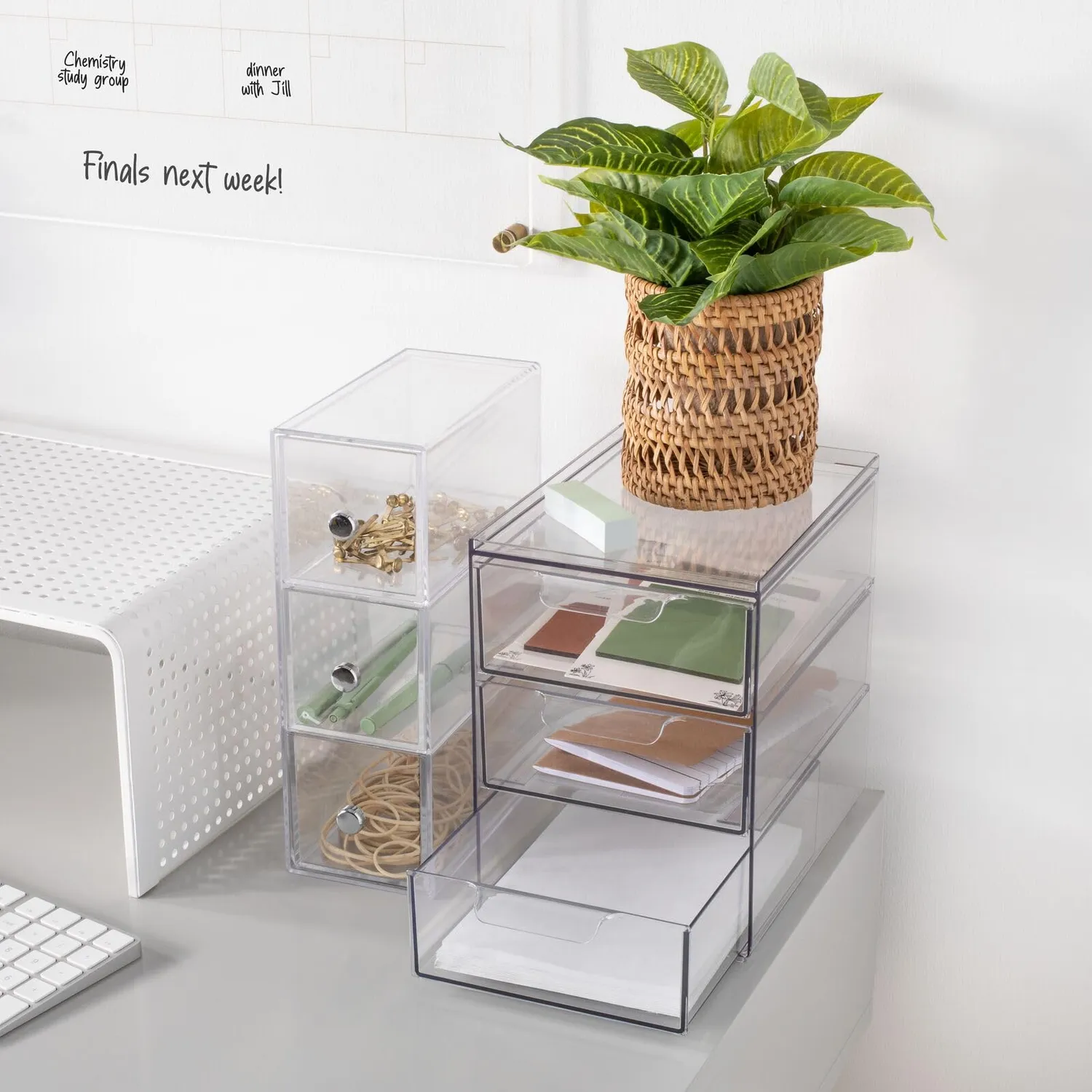 mDesign Schubladenbox Kunststoff Transparent 2er Set