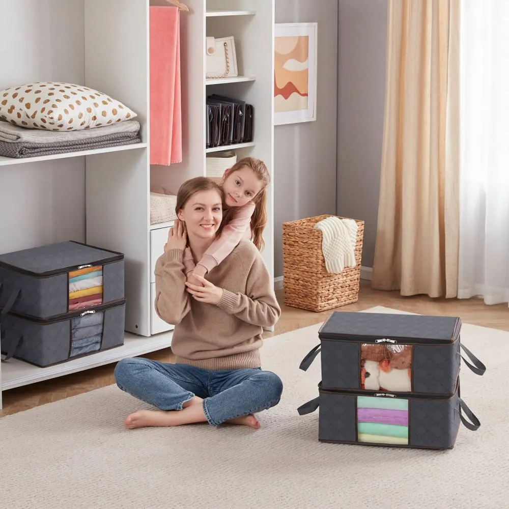 Lifewit Kleider Aufbewahrungstasche Grau 35L 4er-Pack