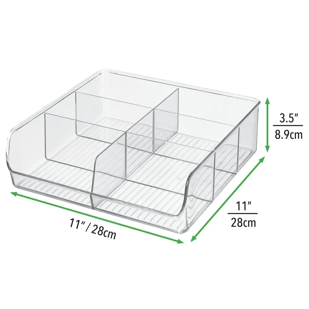 mDesign Aufbewahrungsbox 6 Fächer Transparent 4er-Set