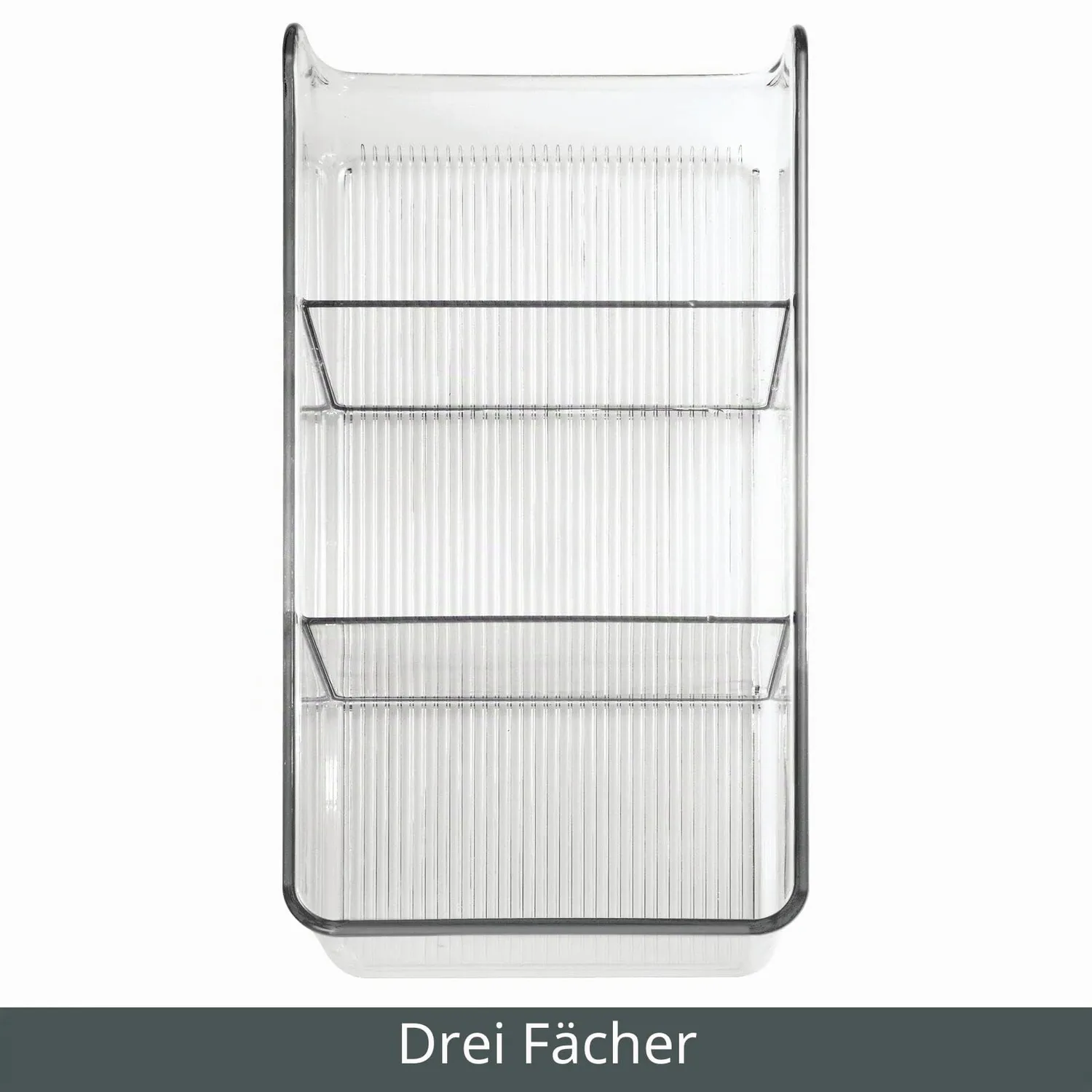 M Design Küchen Organizer Aufbewahrungsbox 2er-Set transparent 3 Fächer