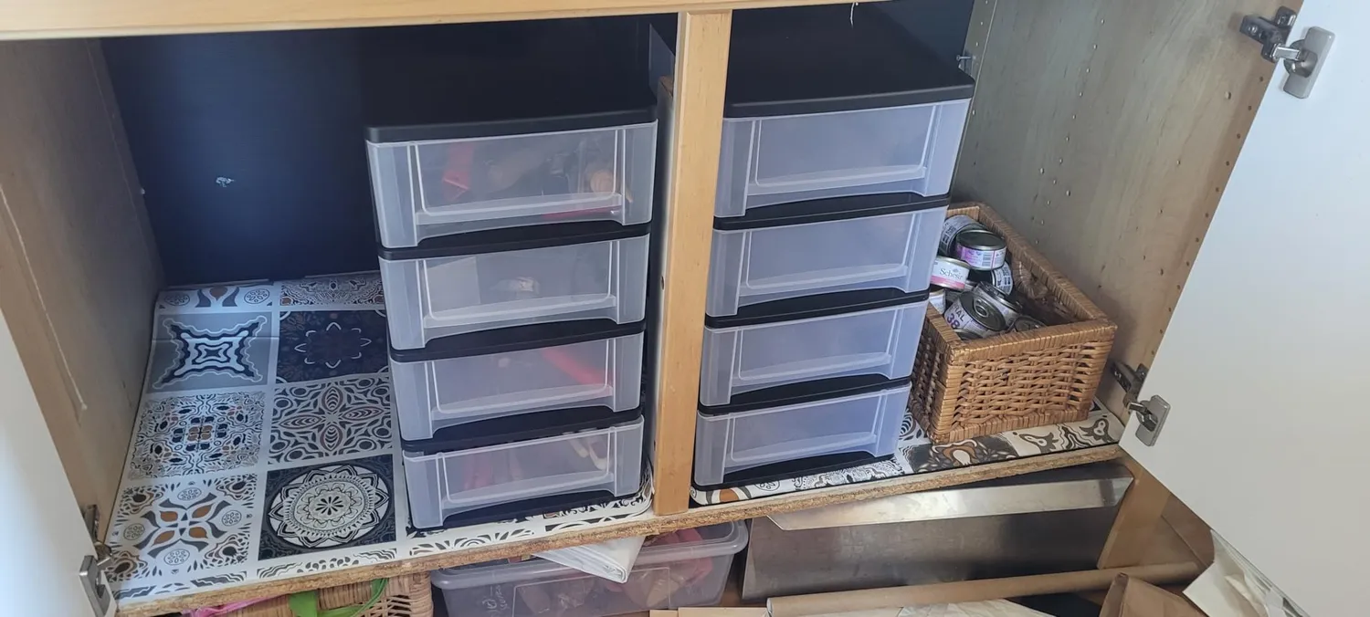 Iris Ohyama Organizer Chest DDOCH-2004 Schubladenbox Schwarz 4 Schubladen A4