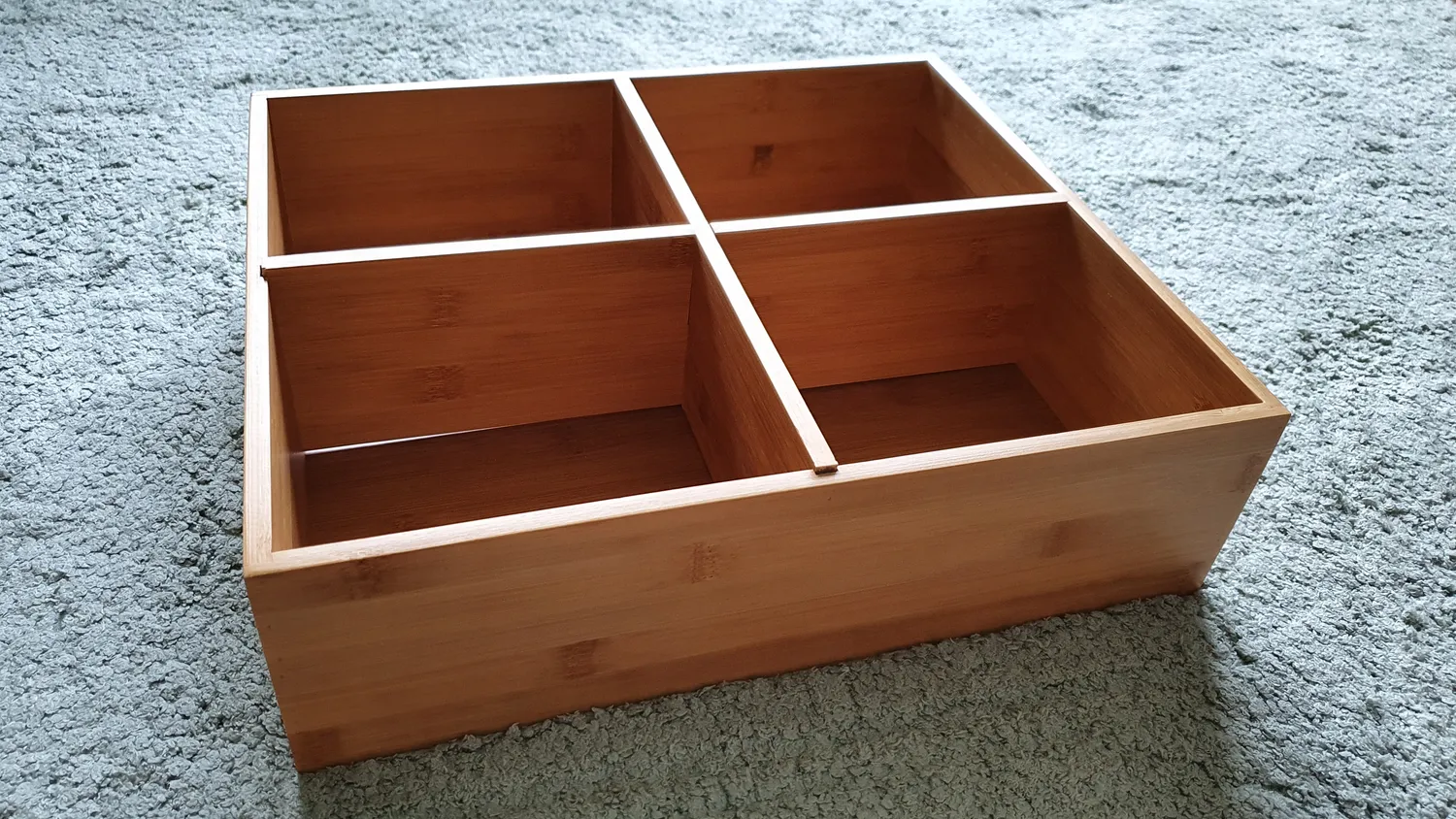 mDesign Teebox Bambus 2er-Set natur mit 4 Fächern