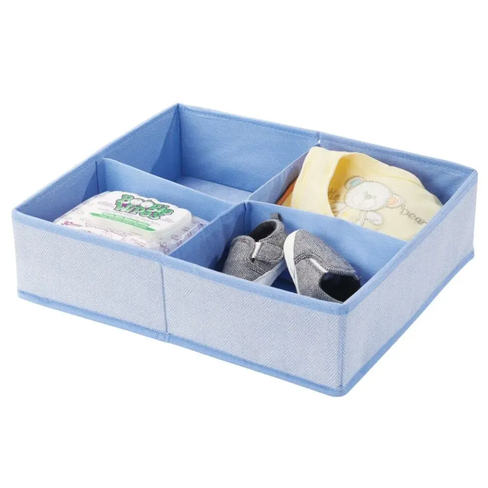 mDesign Baby Organizer Aufbewahrungsbox blau 4 Fächer