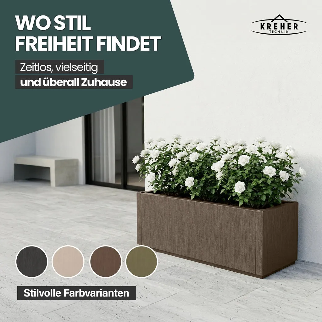 Kreher Ethica XL Pflanzkasten 80 L Taupe frostsicher