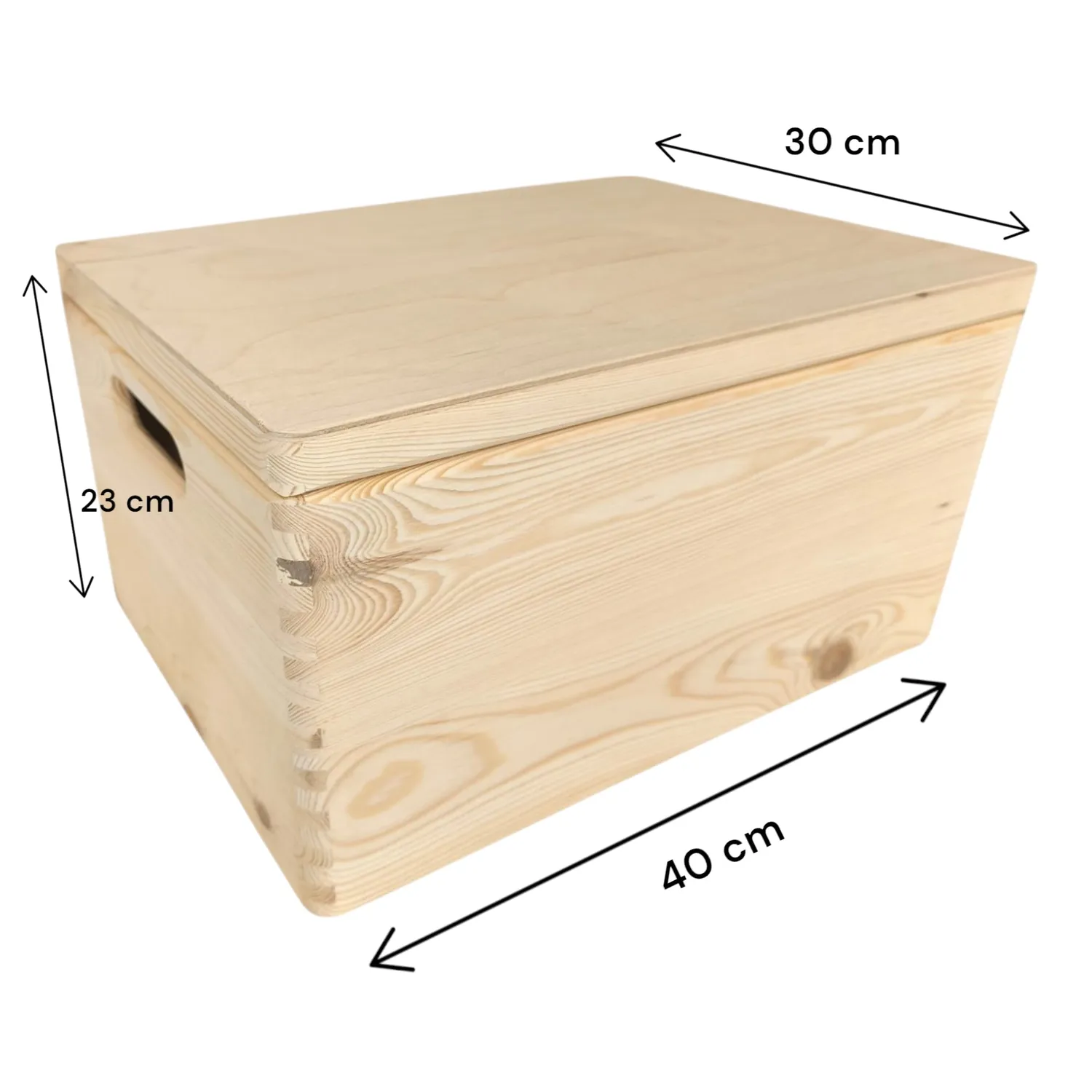 GoodFreshDecor Holzbox 40x30x23 cm mit Deckel Griff