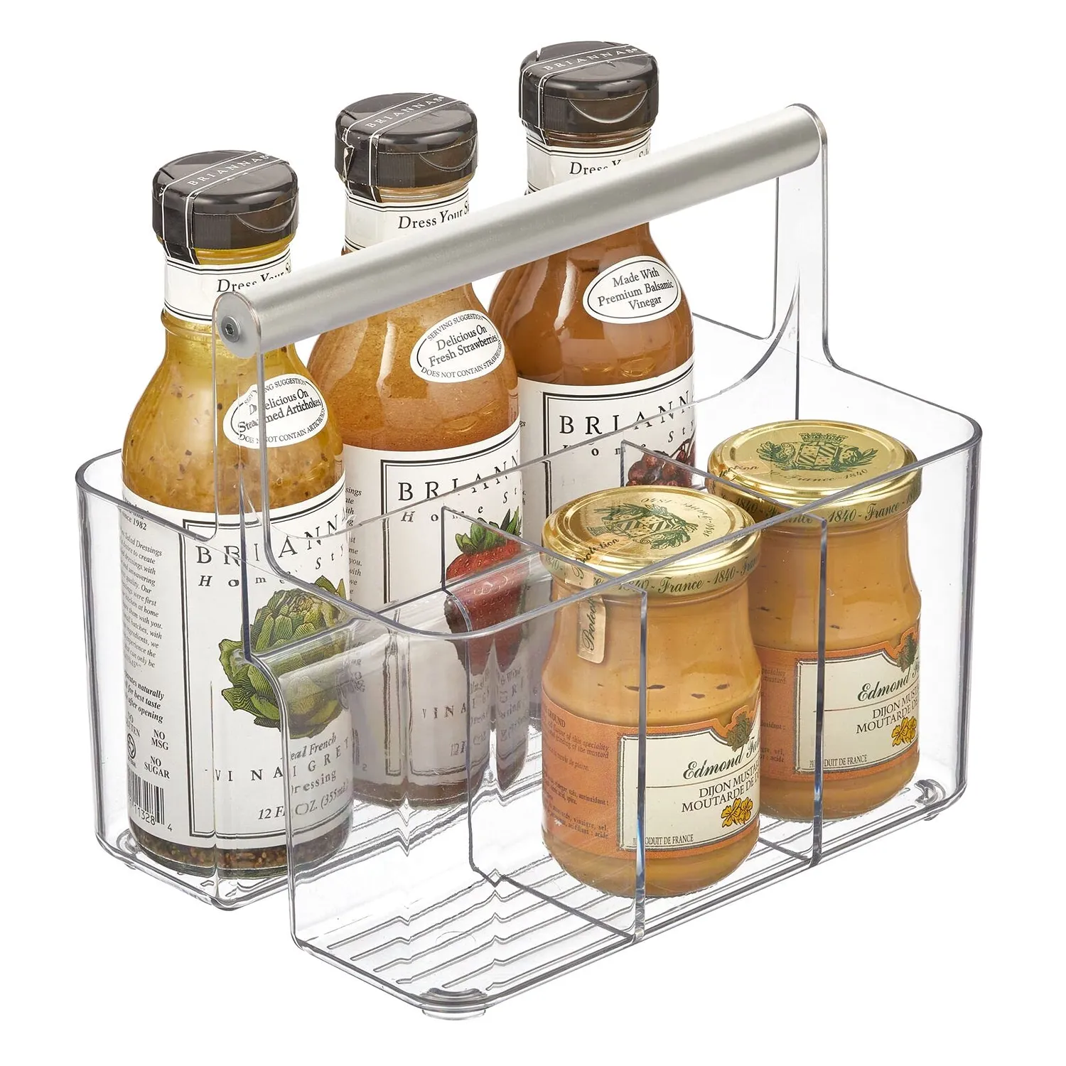 mDesign Aura Aufbewahrungskorb Kunststoff Transparent Griff