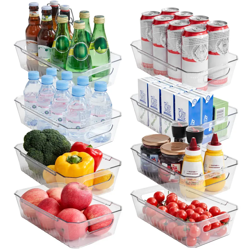 Lifewit Kühlschrank Organizer 8er Set Boxen transparent stapelbar