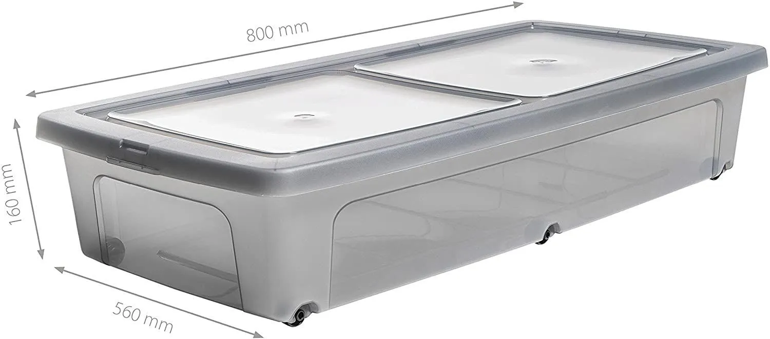 Iris Ohyama MCB-UB Unterbettbox 35L 2er-Set grau
