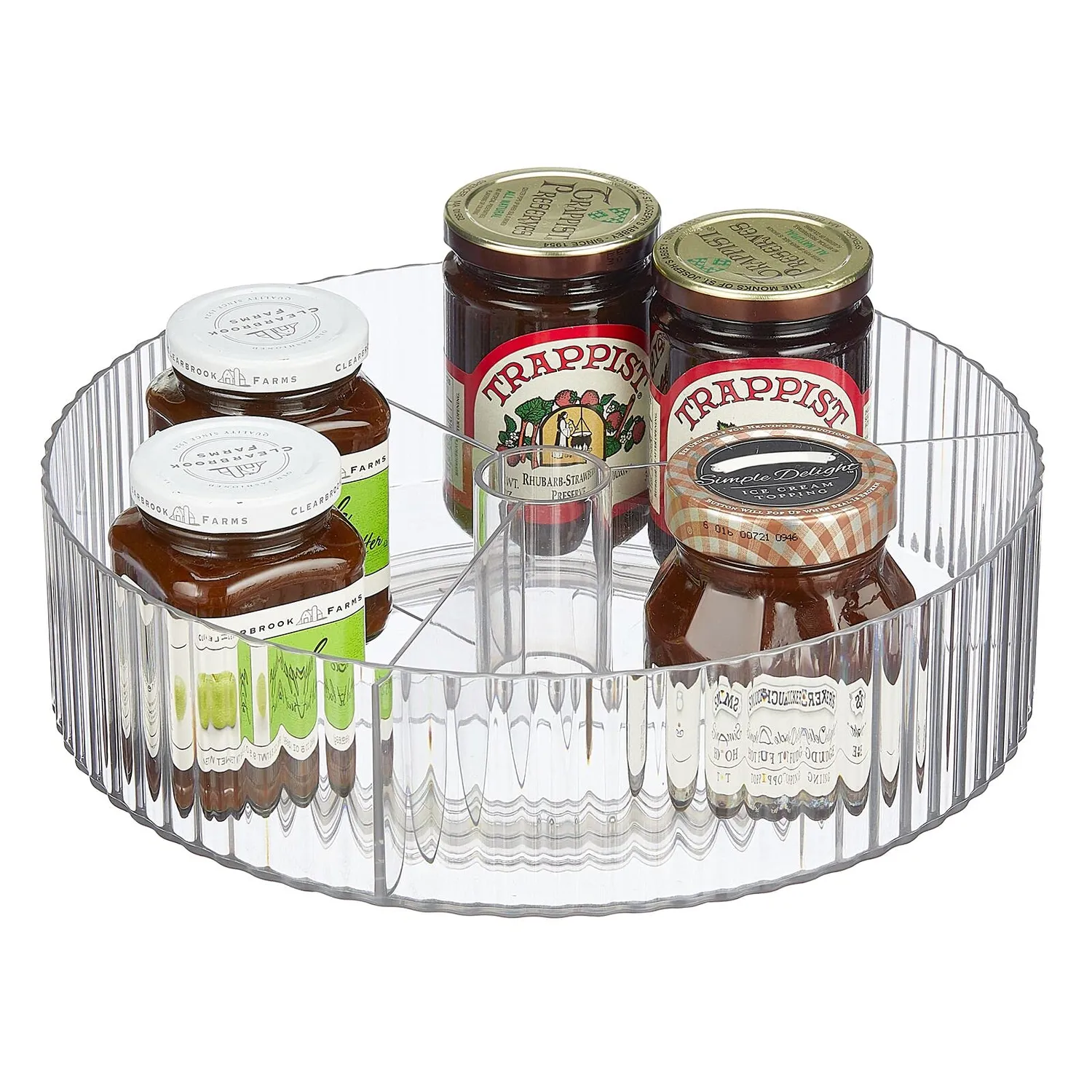 mDesign Lady Susan Drehteller transparent 2er-Set mit Fächern
