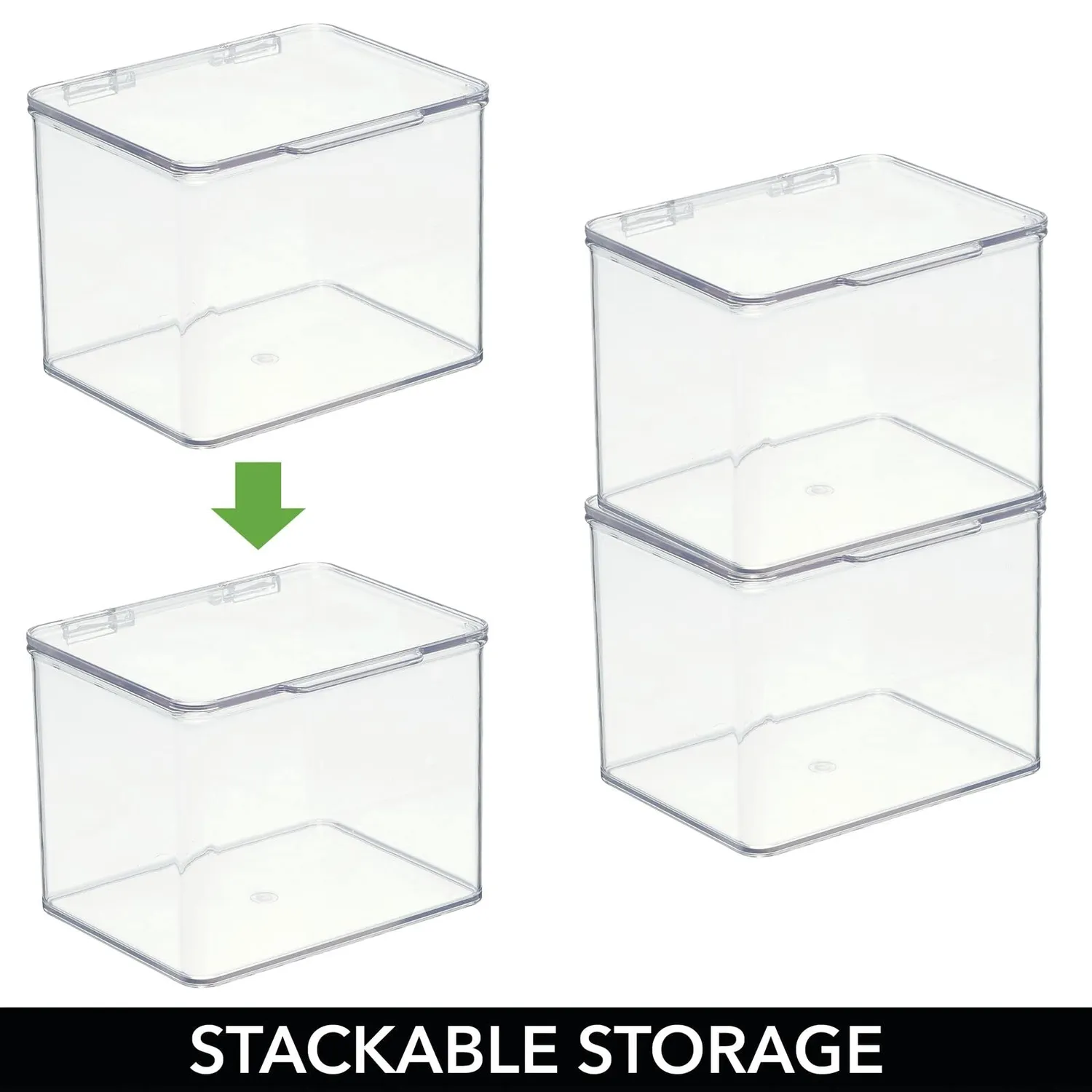 mDesign Küchen Organizer Vorratsdose 4er Set 2,1 L transparent
