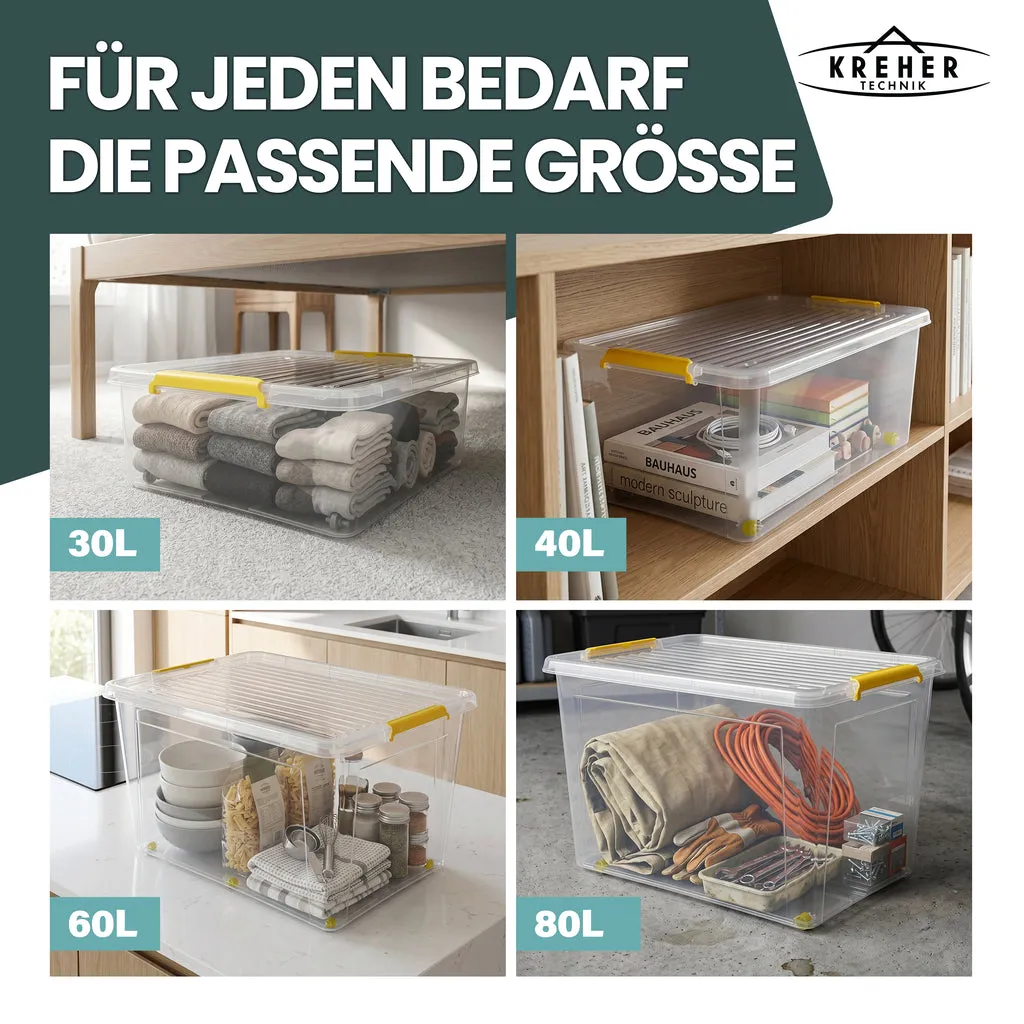 Kreher Simple Store Aufbewahrungsbox 145L transparent