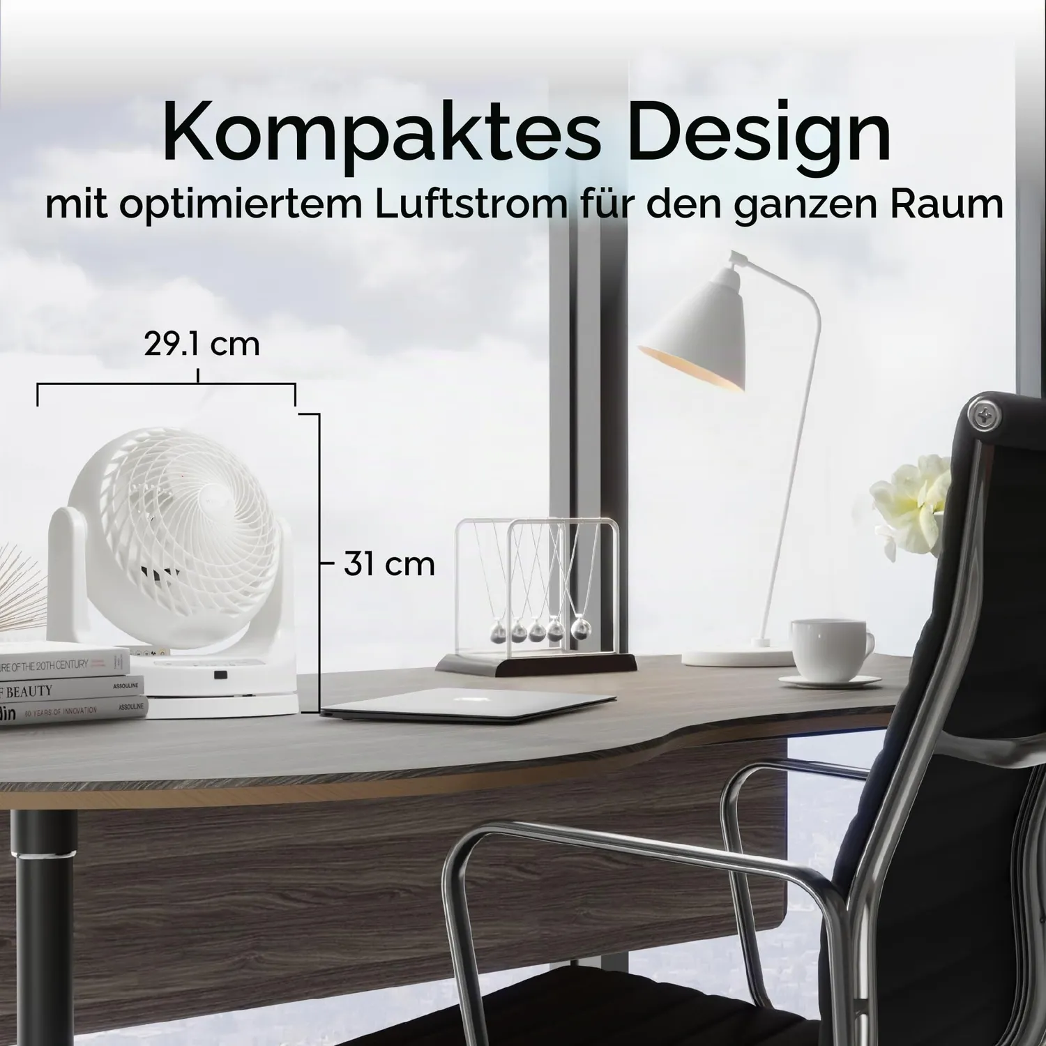 Iris Ohyama Woozoo PCF-MKC18 Tischventilator weiß 23m²