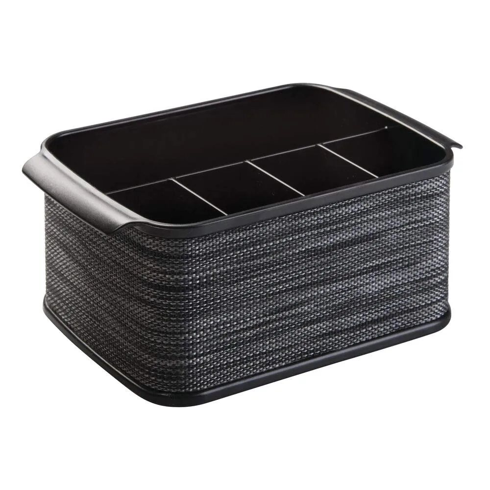 mDesign Besteckhalter 2er-Set Schwarz Besteckkorb mit Griff