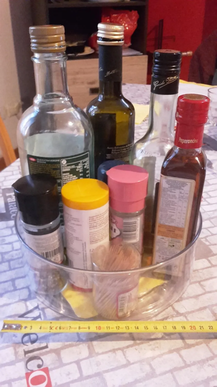 M Design Lazy Susan Gewürzregal Drehteller transparent Kunststoff