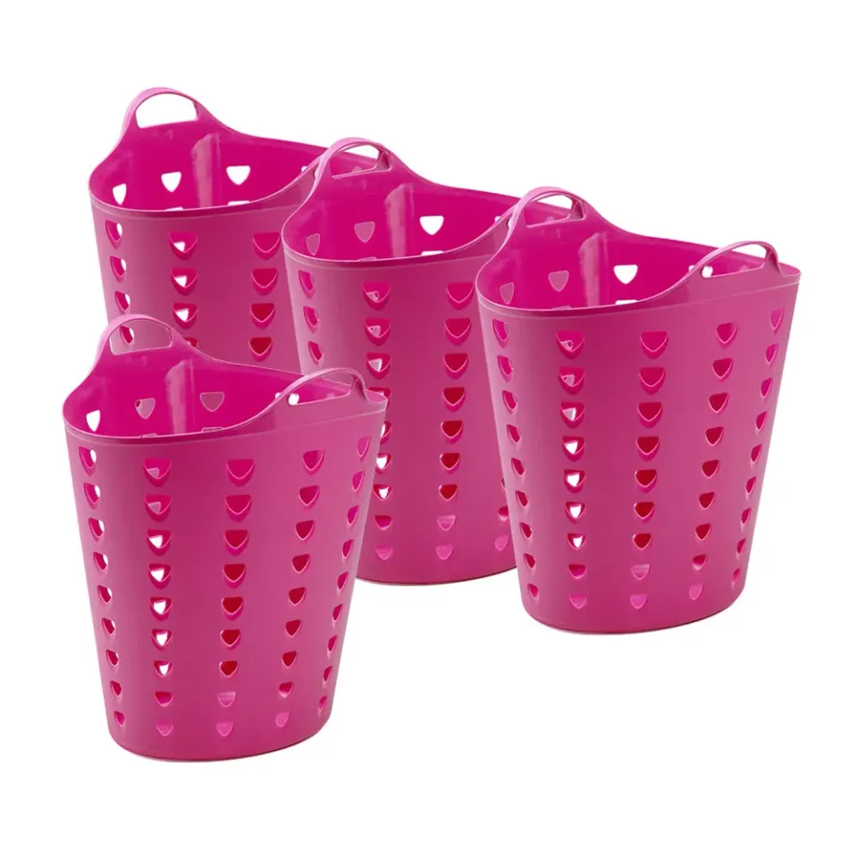 Kreher Tragekorb 65 Liter Pink 4er Set gelocht 48x55cm