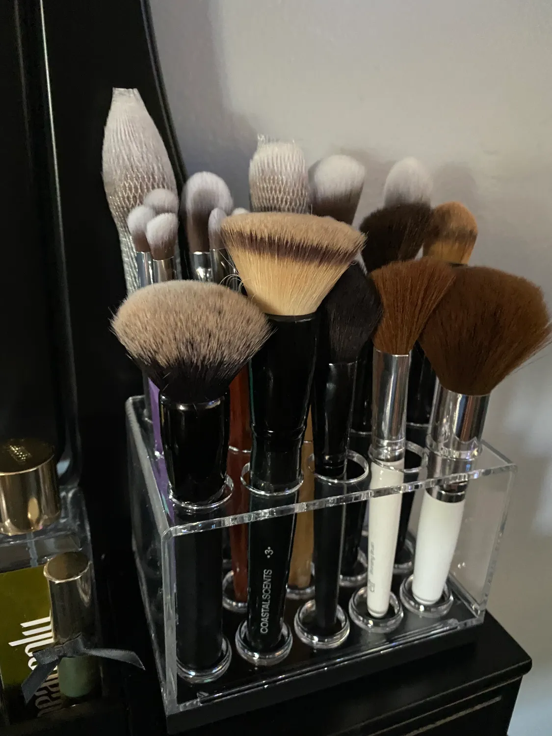 mDesign Kosmetik Organizer 15 Fächer weiß-rotgold für Make-up