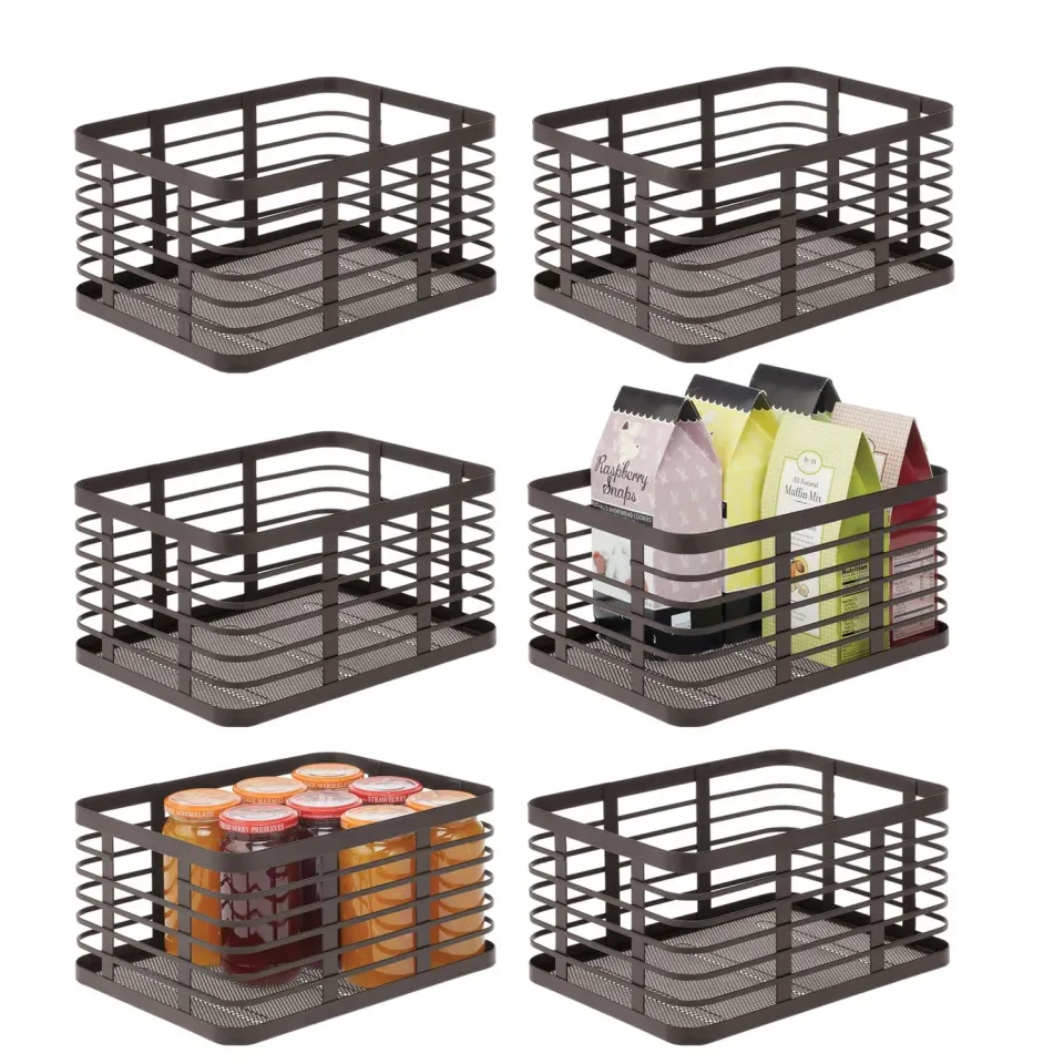 mDesign Allzweckkorb Draht Bronze 6er-Set