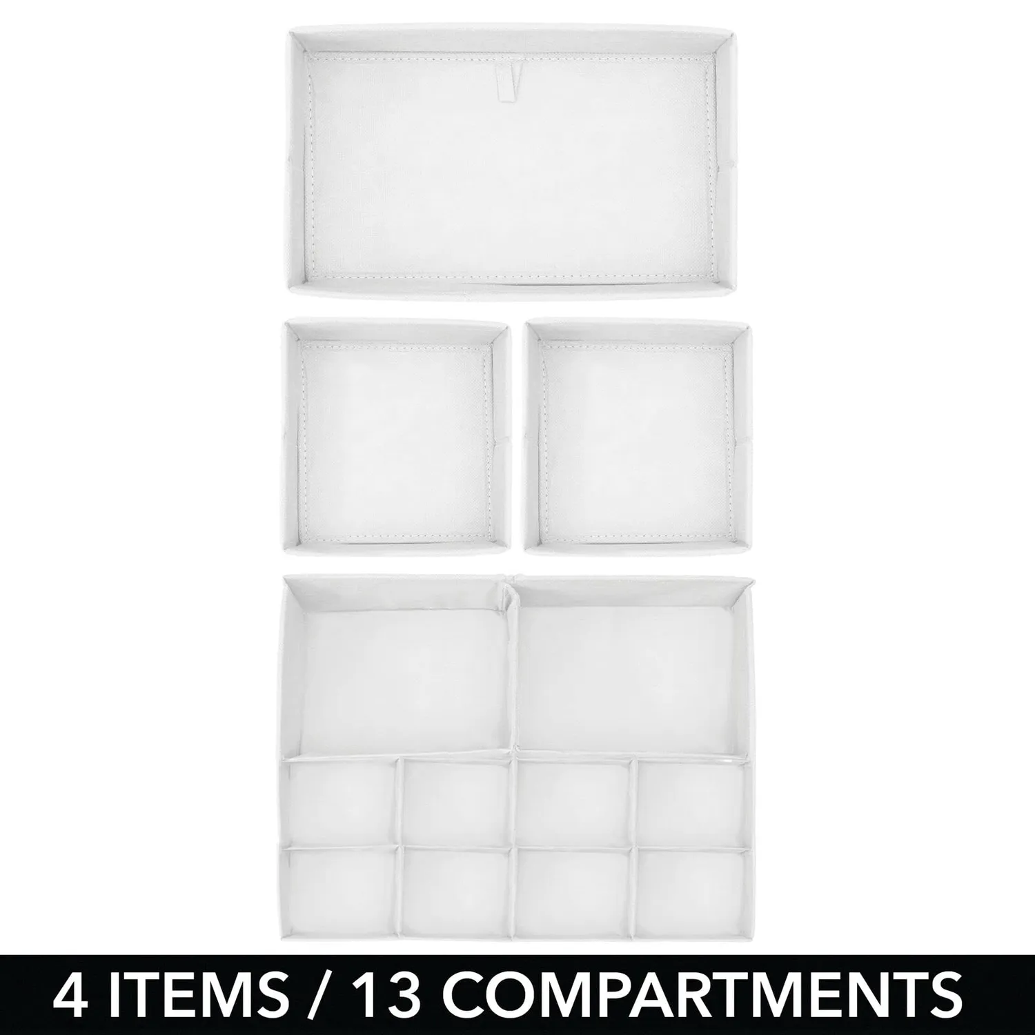 mDesign Schubladen Organizer 4er-Set mintgrün Stofbox