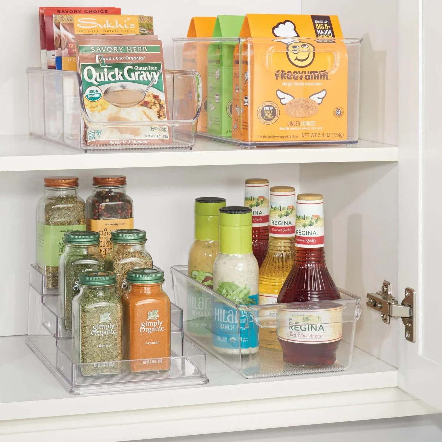 mDesign Küchen Organizer Aufbewahrungsbox 8er-Set transparent