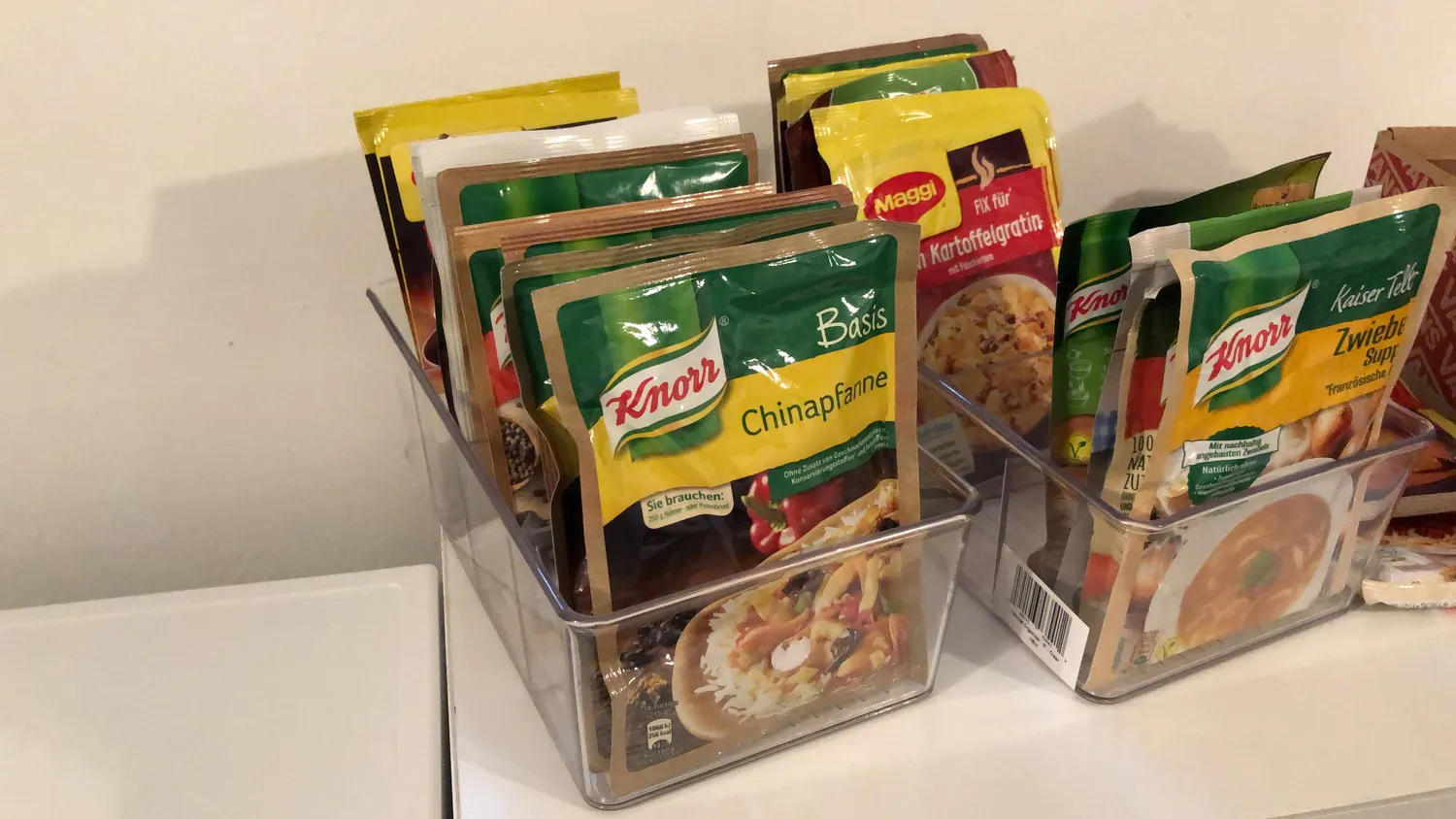 mDesign Aufbewahrungsbox Küchen Organizer 4 Fächer transparent