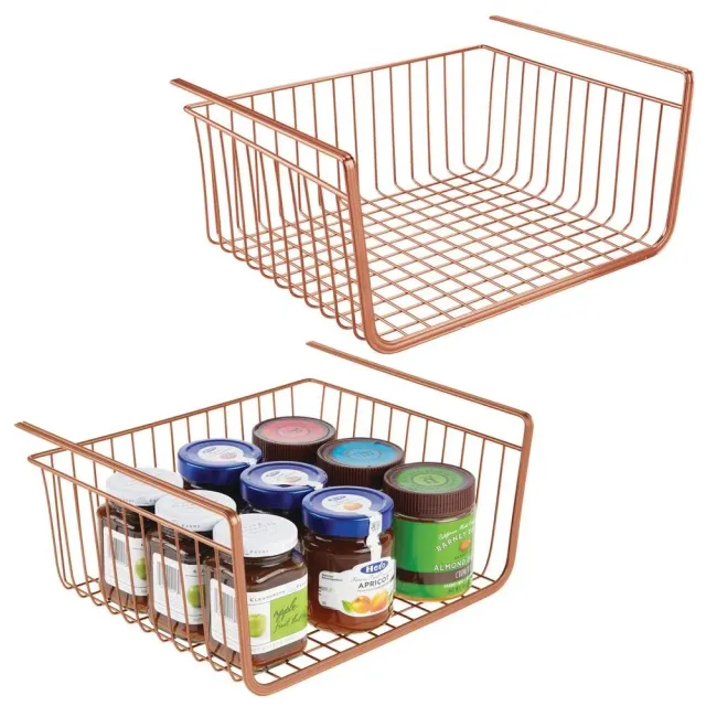 mDesign Hängekorb Metall Kupfer 2er-Set 33cm Robust
