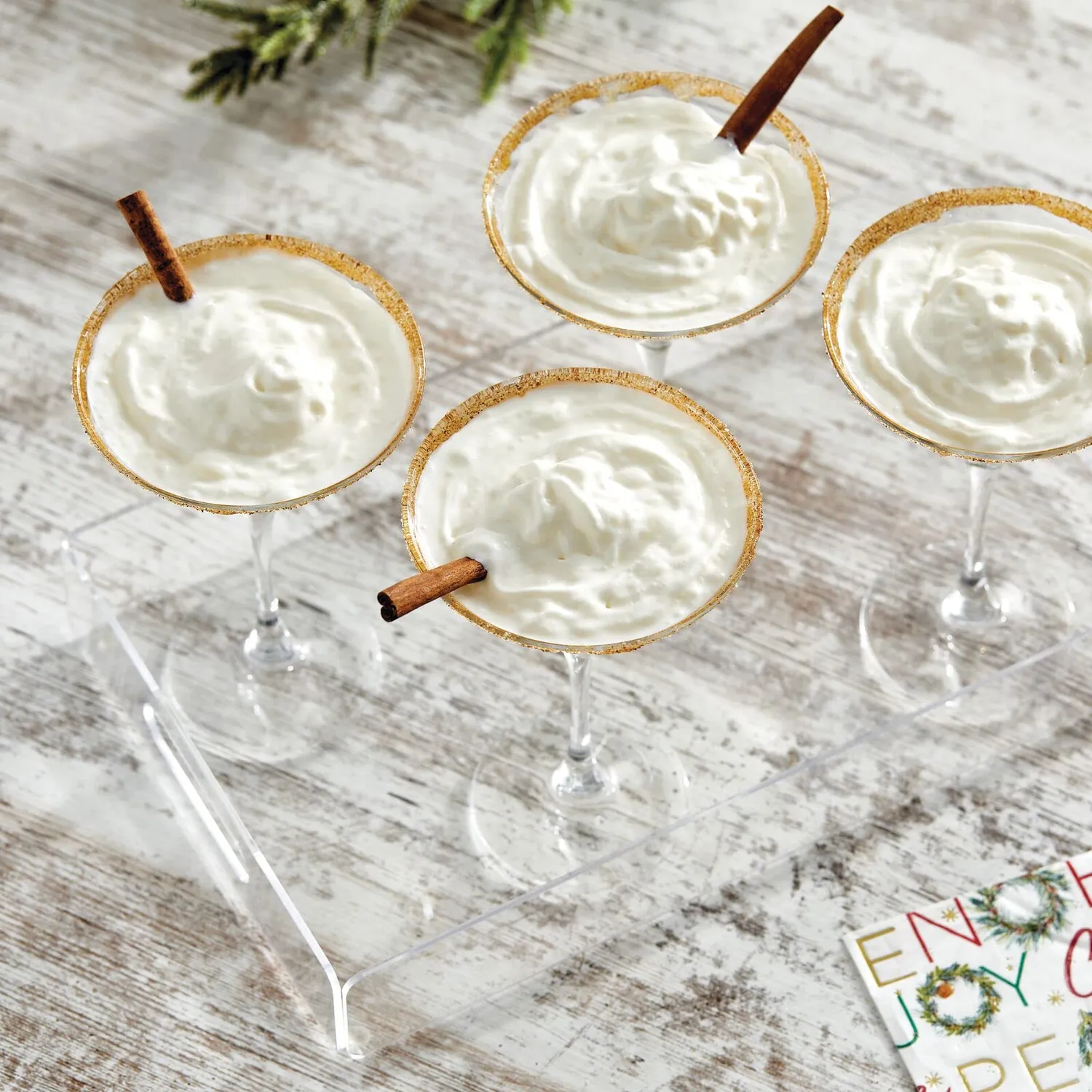 mDesign Serviertablett Transparent 2er Set Griffe