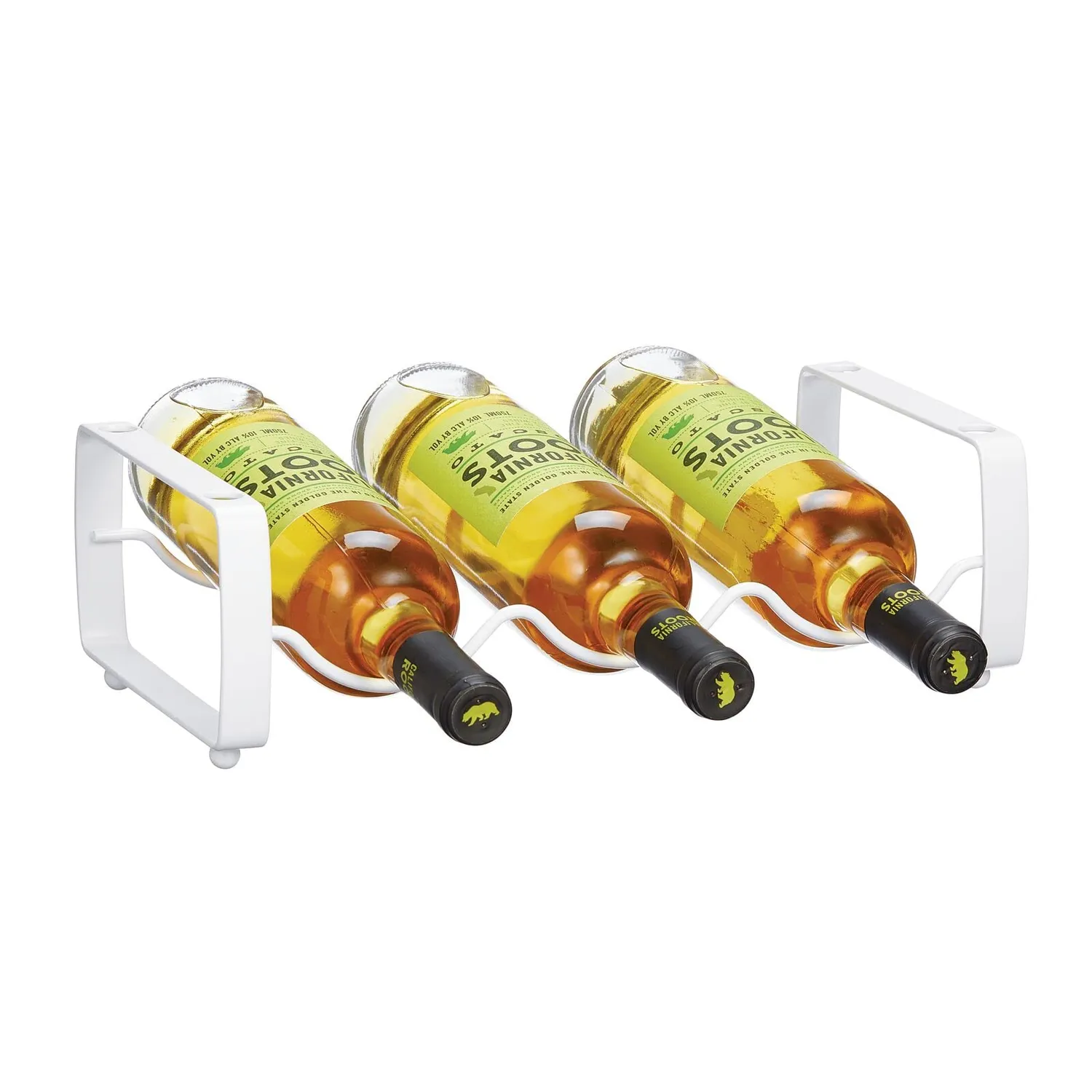 mDesign Weinregal stapelbar 3 Flaschen 2er mattweiß Metall
