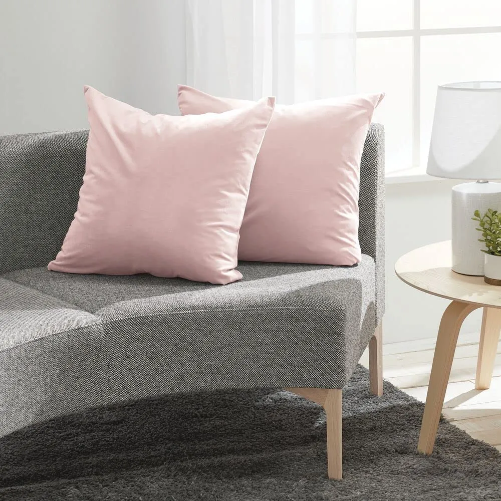mDesign Samt Kissenhülle Rosa 2er-Set ohne Kissen