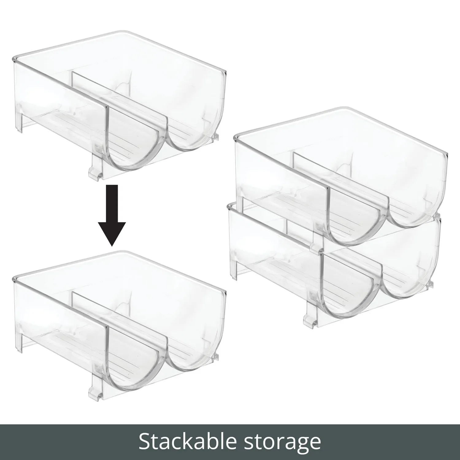 mDesign Flaschenhalter Kühlschrank durchsichtig stapelbar