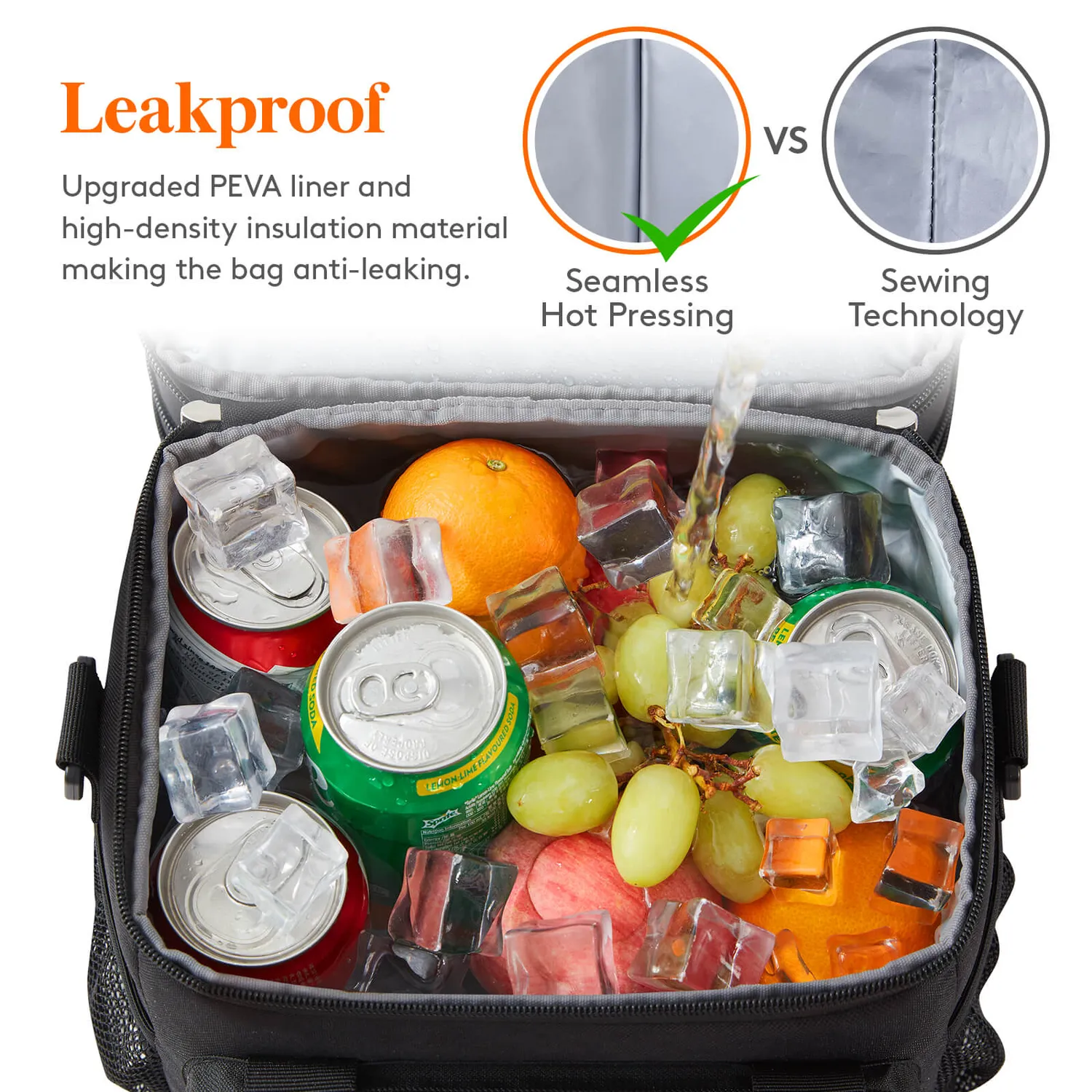 Lifewit Double Deck Kühltasche Large schwarz isoliert