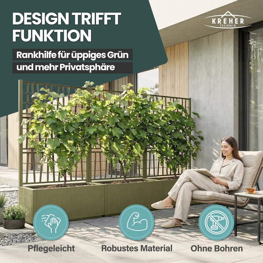 Kreher Ethica Spalier Pflanzkasten olivgrün 2er Set 80 L