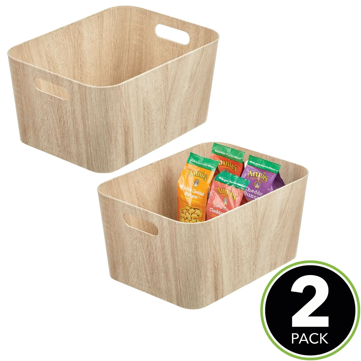 M Design Aufbewahrungsbox Karton 2er-Set weiß mit Griffen